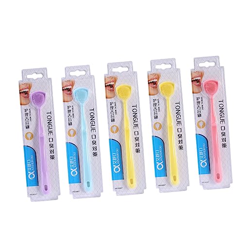 Ipetboom Convenient Tounge Brush Professional Scrubber Oral Health Tool for Fresh Breath Random Color