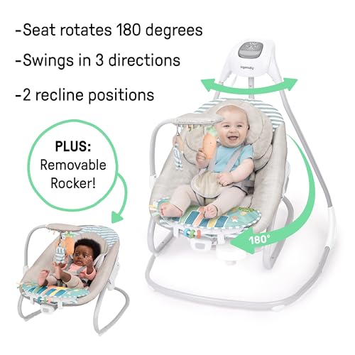 Ingenuity Grow with Me SimpleComfort Piano Playtimen Baby Swing & Rocker - image 2