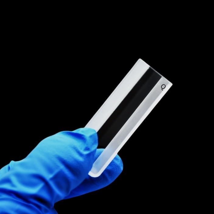 Cubeta de cuarzo de, paso óptico de 10 mm - Paquete de 2, celda de espectrofotómetro de fondo redondo de 3,5 ml