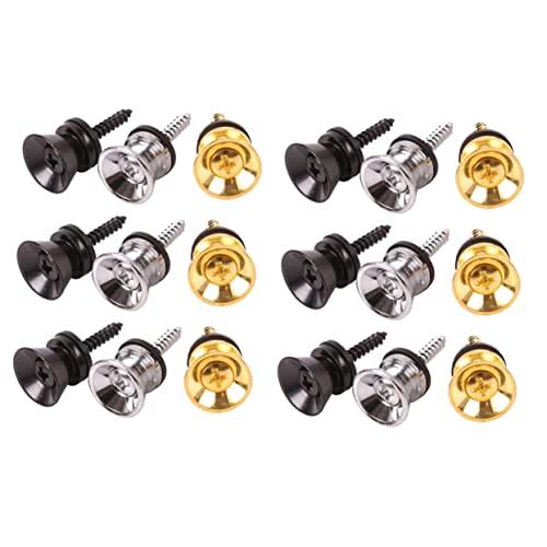 Abaodam 18pcs Guitar Strap Lock Pins Bass Straps Lock for Acoustic Electric Bass