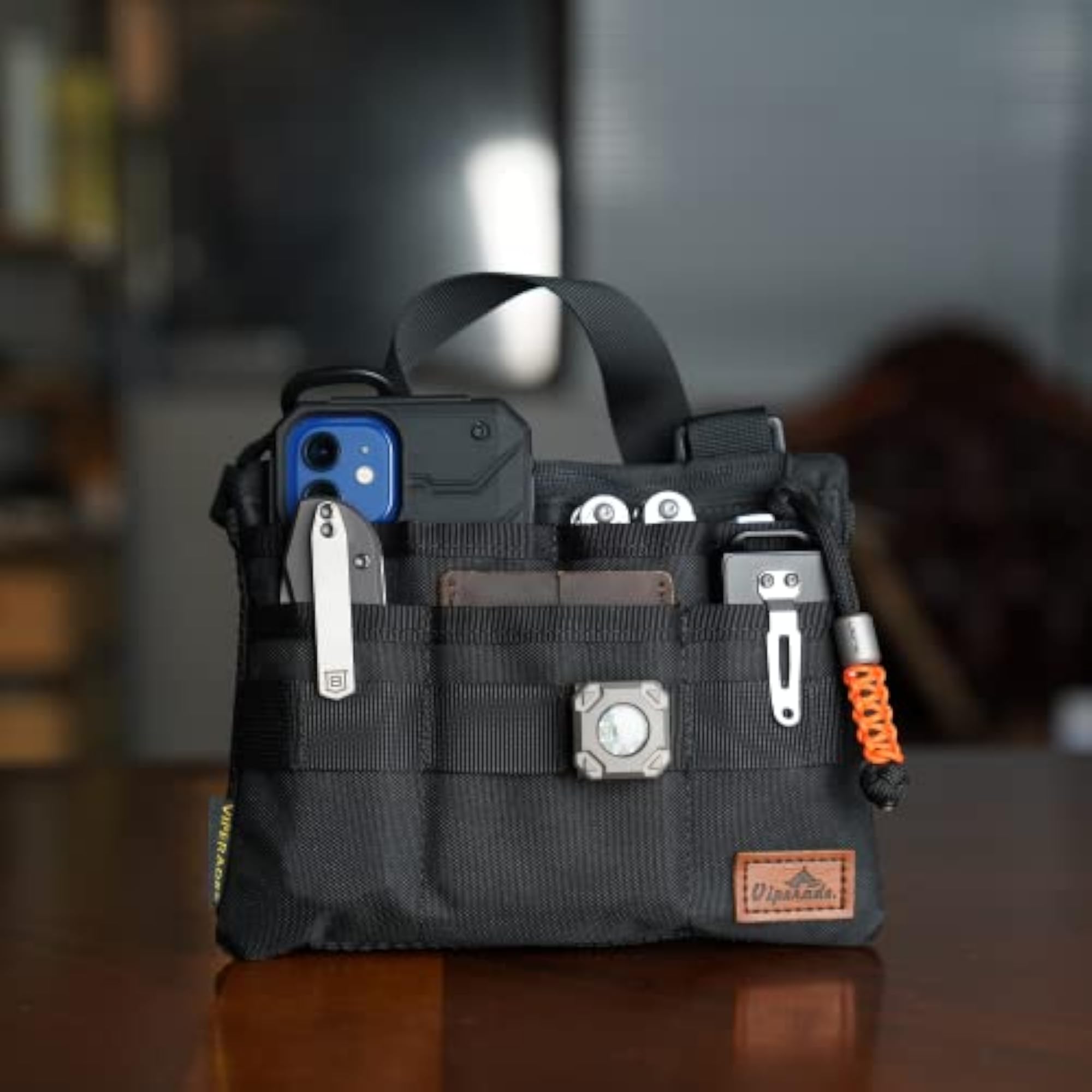 Slim EDC Pouch with 7 Pockets, Pocket Organizer