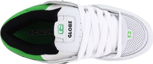 Image of Globe Mens Fusion Skate Shoes, White /Moto Green, 12 M US
