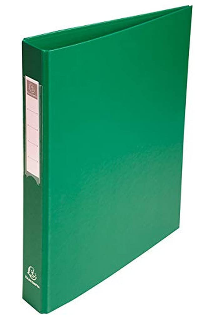 Exacompta 51383E 10er Pack Ringbücher aus festem Karton 1,8mm Kunststoffbezug aussen und innen, 4 Ringe Füllhöhe 25mm für DIN A4 - Grün
