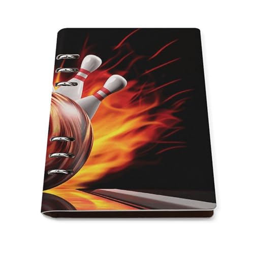 Cuaderno A5 de hojas sueltas Bowling Ball1 con 6 anillas de piel sintética