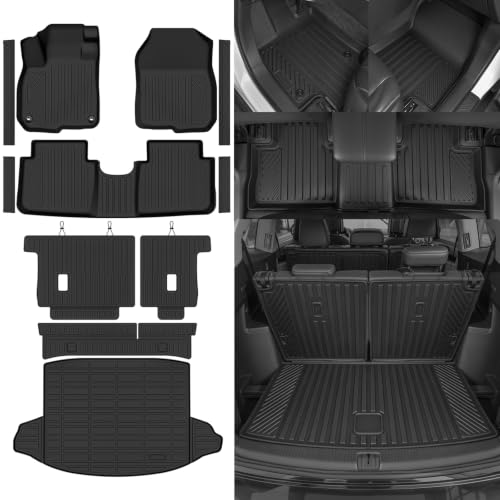 NQOQN Custom Fit Floor Mats for 2017-2022 Honda CRV All Weather TPE Floor Liners with Trunk Mat & Backrest Protectors & Door Sill Guard Odorless Full Set Interior Accessories
