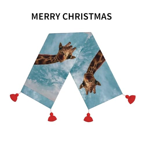 Chemin de table girafe antidérapant pour repas de Noël et anniversaire