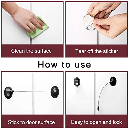 Image of Matiko Safety Refrigerator Lock,Fridge Lock with Keys,Freezer Lock and Refrigerator Lock for Child Proof(Fridge Lock-Black 1Pack)