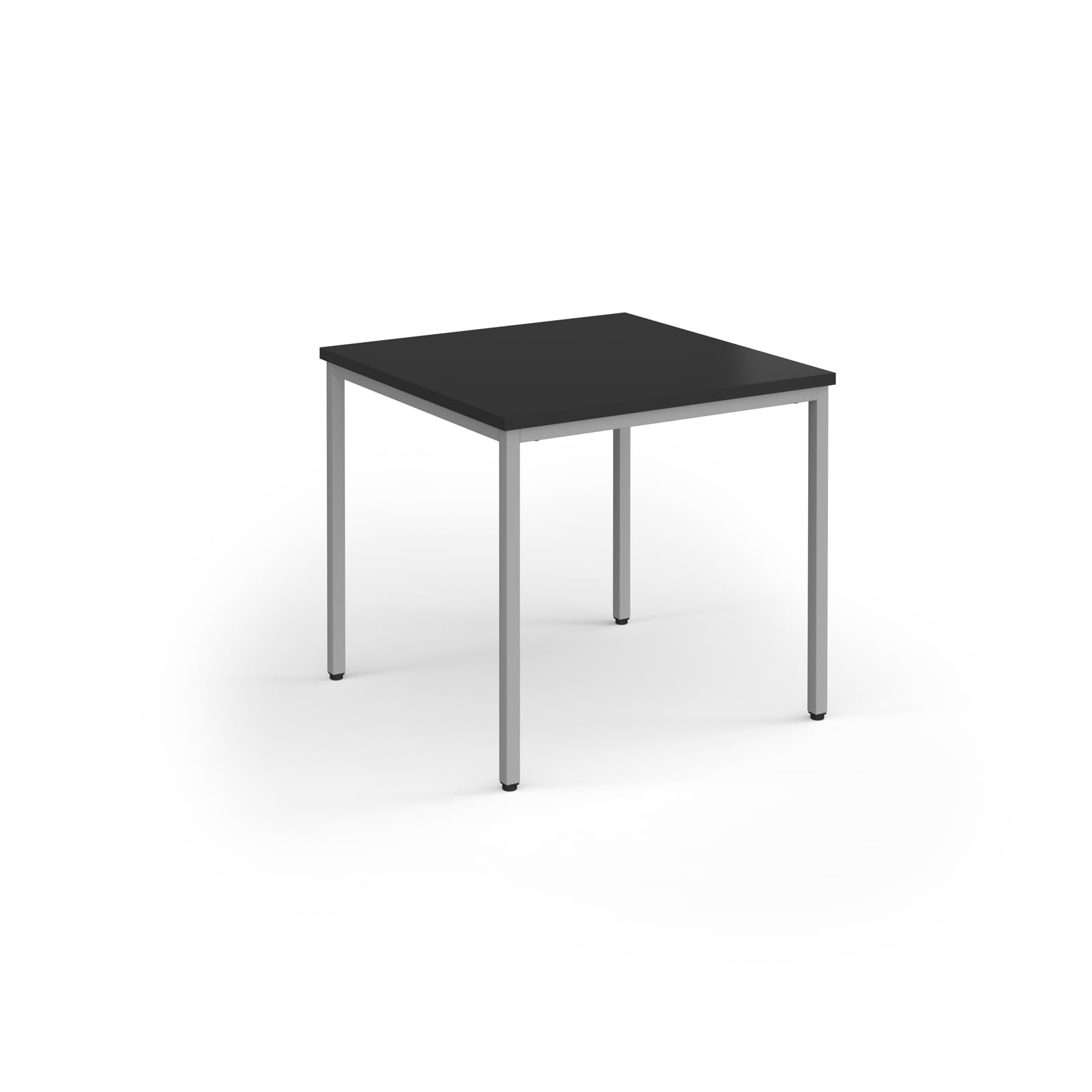 Flexi 25 rectangular table with silver frame 800mm deep, 800, Black
