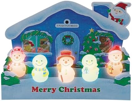 （07:00時点） サンリオ(SANRIO) クリスマスカード ライト＆メロディーカード 家の前に立体スノーマン５個 メッセージカード グリーティングカード JXPM38-4 365700