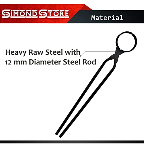 Simond Store 27" Blacksmith Tong Foundry Flask Metal Tongs For Clay Graphite And Graphite Crucibles, Heavy Duty Steel Tong 4" Diameter For Metal Melting Refining Casting Gold, Silver #TOP2