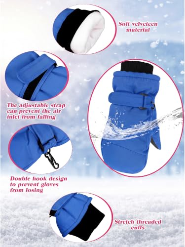Image of SATINIOR Kids Snow Mittens Waterproof Winter Ski Gloves Warm Thicken Snow Gloves for Girls Boys
