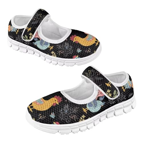 Binienty Kids Mesh Sneakers One Strap Mary Jane Shoes Casual Breathable School Dress Flats