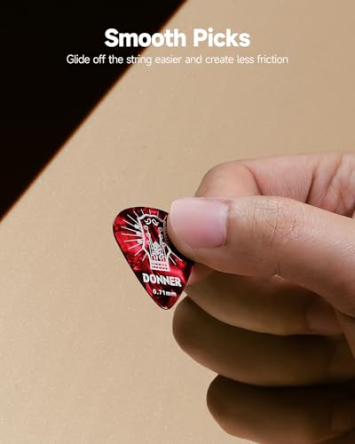 Donner Guitar Picks Celluloid 16 Pack for Acoustic Guitar Electric Guitar Ukulele,Includes Thin,Medium, Heavy & Extra Heavy Picks with Case - image 4