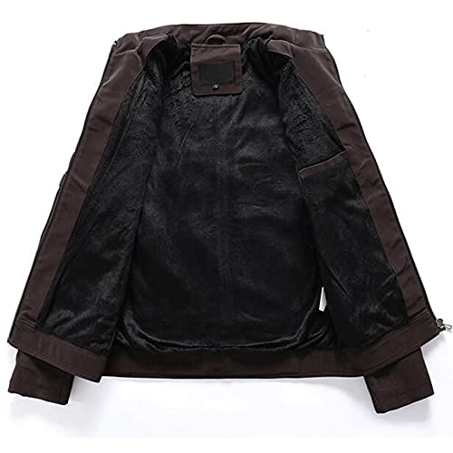 WOKAS Motorfiets Jas Mannen Lederen Jas Mannen Herfst Winter Stand Kraag Bomber Motorfiets Jassen Mens Casual PU Lederen Jassen - Image 3