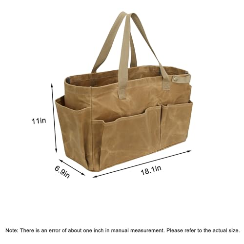 Cooking Utensils Storage Bag, Waterproof Waxed Canvas Tote Bag, Camping Utensil Holder, Multifunctional Garden Tool Bag, Utensils Accessory Tools Carrier, Picnic Organizer Bag, Durable Kitchen Storage - Image 5