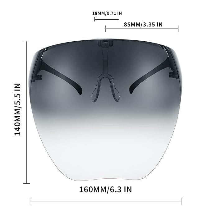 Image of Full Cover Face Visor Protective Glasses Multicolor Mirror Shield Sunglasses Anti-Fog Face Shield UV Protection Safety Protective Eyewear for Men & Women, Outdoor Riding, Dust & Wind Protection