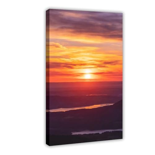 Beach Sunrise with Gentle Waves Wall Art, Warm Coastal Morning