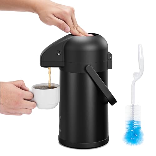 VONDIOR 64 OZ Airpot Coffee Carafe Review: Insulated Stainless Steel Thermal Carafe for Hot Drinks
