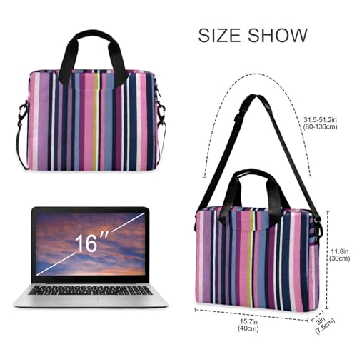 Bolso bandolera para laptop con estampado de rayas coloridas miniatura 5