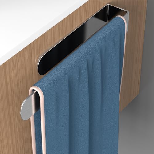 Image of HUFEEOH Hand Towel Holder, Self Adhesive Towel Bar Towel Holder for Kitchen Cabinet, Stainless Steel Bath Towel Holder Stick on Wall