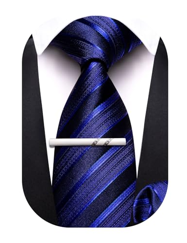 Image of Barry.Wang Boys Ties School Pre-Tied Kids Necktie Handkerchief Clip Set Uniforms Child Ties for 8-14 Years Wedding Party