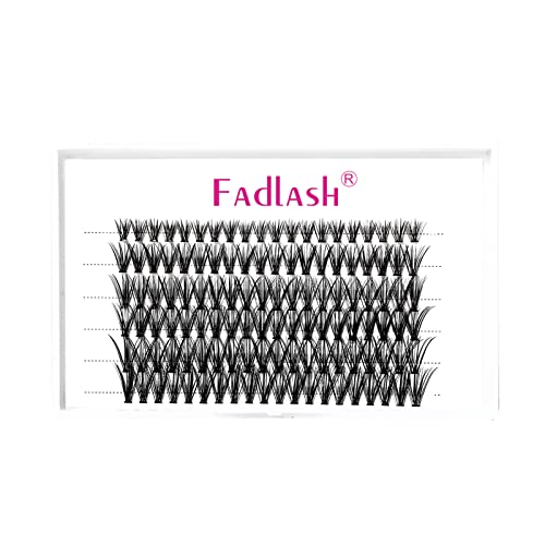 Individual Lashes Fadlash Cluster Eyelashes Extension 30 Root 0.07mm D Curl 12mm Single Length Eyelashes Individual Cluster Lashes Self-Application DIY Lashes Extensions