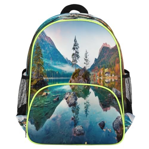 Sac à dos enfants motif Alpes pour fille et garçon, petit sac d'école maternelle et crèche