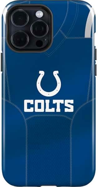 Skinit Impact Phone Case Compatible with iPhone 15 Pro Max - Officially Licensed NFL Indianapolis Colts Black & White Design