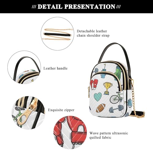 Image of MCHIVER Golf Crossbody Bag for Women Cell Phone Purse Wallet with Removable Chain Shoulder Handbag