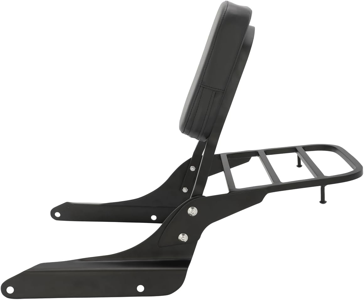 Passenger Sissy Bar with Luggage Rack Rear Backrest for Honda Shadow VLX 600 VT600C VT600CD Deluxe 1998-2008, Black