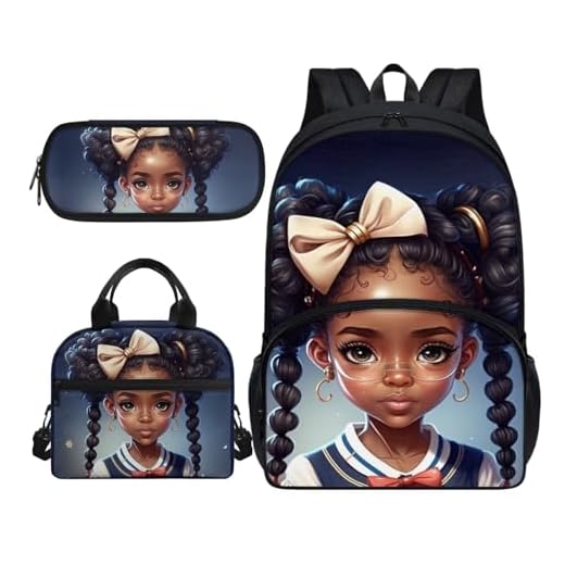 A black messenger bag for girls YECARYPOD 3-in-1 Kids Black Girl Backpack