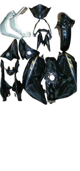 Image of Motorcycle Full Body Kit for FZ V2 Black Gold Finish | Complete Fairing Panel Set | Heavy Duty ABS Plastic Panels | OEM Fit Replacement Kit | Durable Exterior Parts | Stylish Bike Modification Upgrade
