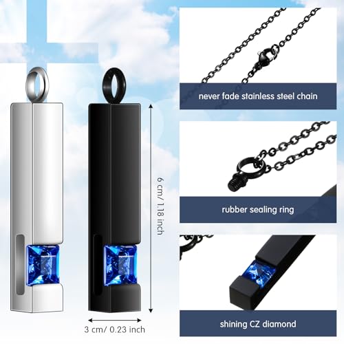 Henoyso 12 Pcs Urn Necklace for Ashes Bulk Cremation Cross Heart Cubic Jewelry Stainless Steel Memorial Locket for Men Women3