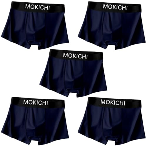 Image of Men's Ice Silk Boxer Briefs Pack of 5 | Ultra Soft Breathable Stretch Trunks | Moisture Wicking Quick Dry Comfort Fit Innerwear | Lightweight Seamless Underwear