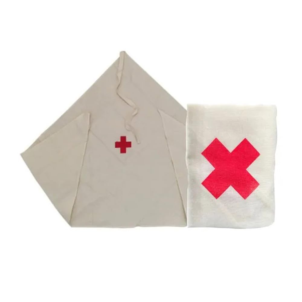DeaHea 2 Pack First Aid Triangular Bandage with Red Cross Sign Cotton First Aid Triangle Splint Bandages for Emergency Wound Dress Survival Kit Sprain