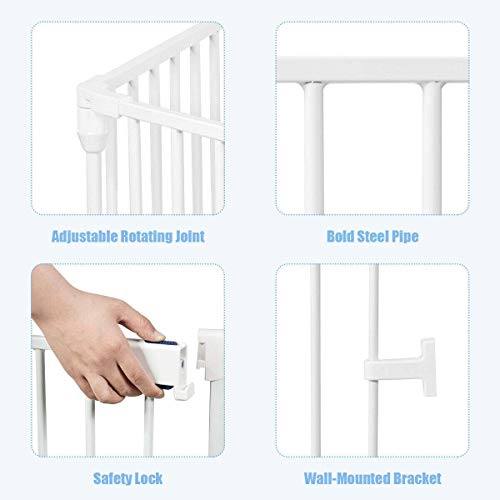 Costzon FWAM-01543 Baby Safety Gate, 6-Panel Fireplace Fence thumb #1