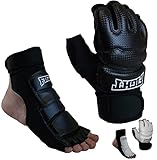 Sparring Set MMA Gloves Hand Foot Protector Taekwondo Sparring Gear for Martial Arts Punch Bag Kickboxing Foot Guards Karate Training Boxing Gloves Foot Gear for Men Women Kids XS-XL (Small, Black)