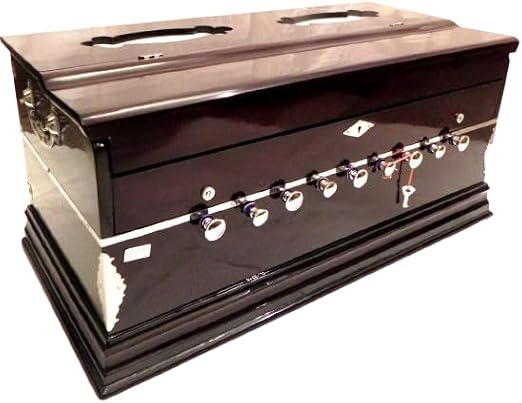 Harmonium, 9 Stops, 3 1/2 Octave, Double Reed, Coupler, Natural Color, Standard, Padded Bag, A440 Tuned