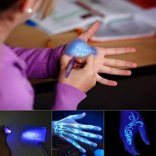 DazSpirit 36pcs Invisible Ink Pen with Cute Animal Cards and Gift Bags, UV Light Spy Pens Party Bag Fillers for Boys and Girls, Magic Secret Message Pens for Detective Parties, Treasure Hunt