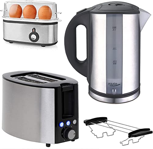 TronicXL 2-Schlitz Toaster 750W mit Brötchen-Aufsatz + Wasserkocher + Eierkocher Frühstück-Set Frühstücks-Set - mit…