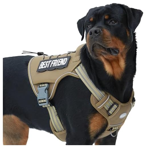 Auroth Tactical Dog Harness No Pulling Adjustable Pet Harness Reflective K9 Working Training Pet Vest Military Service Dog Harness Easy Control for Small Medium Large Dogs