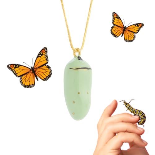 Monarch Butterfly Chrysalis Charm Necklace Handmade Products