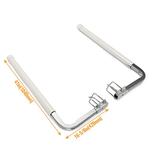 Kuafu 40" Boat Trailer Guide For Ski Boat Fishing Boat Or Sailboat Trailer Fits Frames Up To 3" W X 4-1/4" H (Silvery Brackets & White Pipes) #TOP30