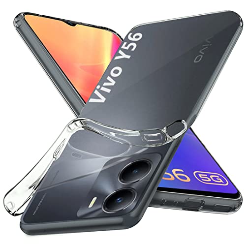 Image of Fashionury Soft Crystal Clear Back Case Cover for Vivo Y56 | Shockproof Design | Camera Protection Bump | Clear Back | Case Cover for Vivo Y56 (Transparent)
