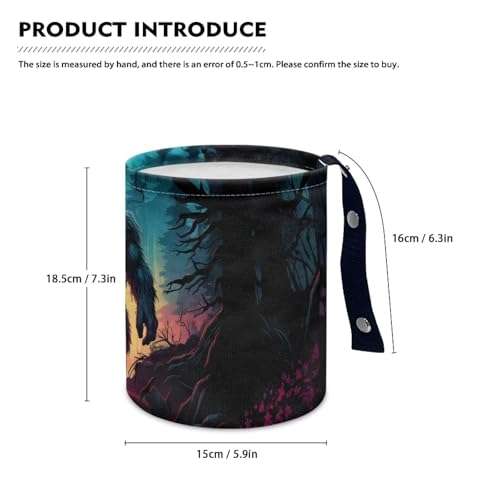 Image of Car Trash Can Bigfoot Forest Print Car Trash Bin Universal Portable Garbage Bin Decoration Car Interior for Car SUV Trucks