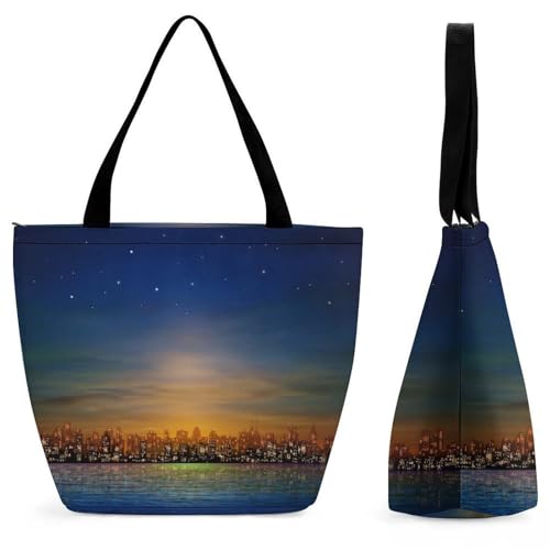 Sac à main femme Ville Au Crépuscule fini le manque de place en voyage