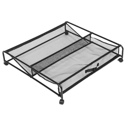Tofficu Contenedor de Almacenamiento Debajo Cama con Ruedas, Organizador de Ropa y Zapatos de Hierro con Malla, Caja para Dormitorios Pequeños Que Ahorra Espacio y Facilita el Almacenaje