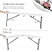 VINGLI 4 feet Plastic Folding Bench,Portable in/Outdoor Picnic Party Camping Dining Seat, Garden Soccer Multipurpose Entertaining Activities, Smooth HDPE Tabletop (2, White, 4ft)