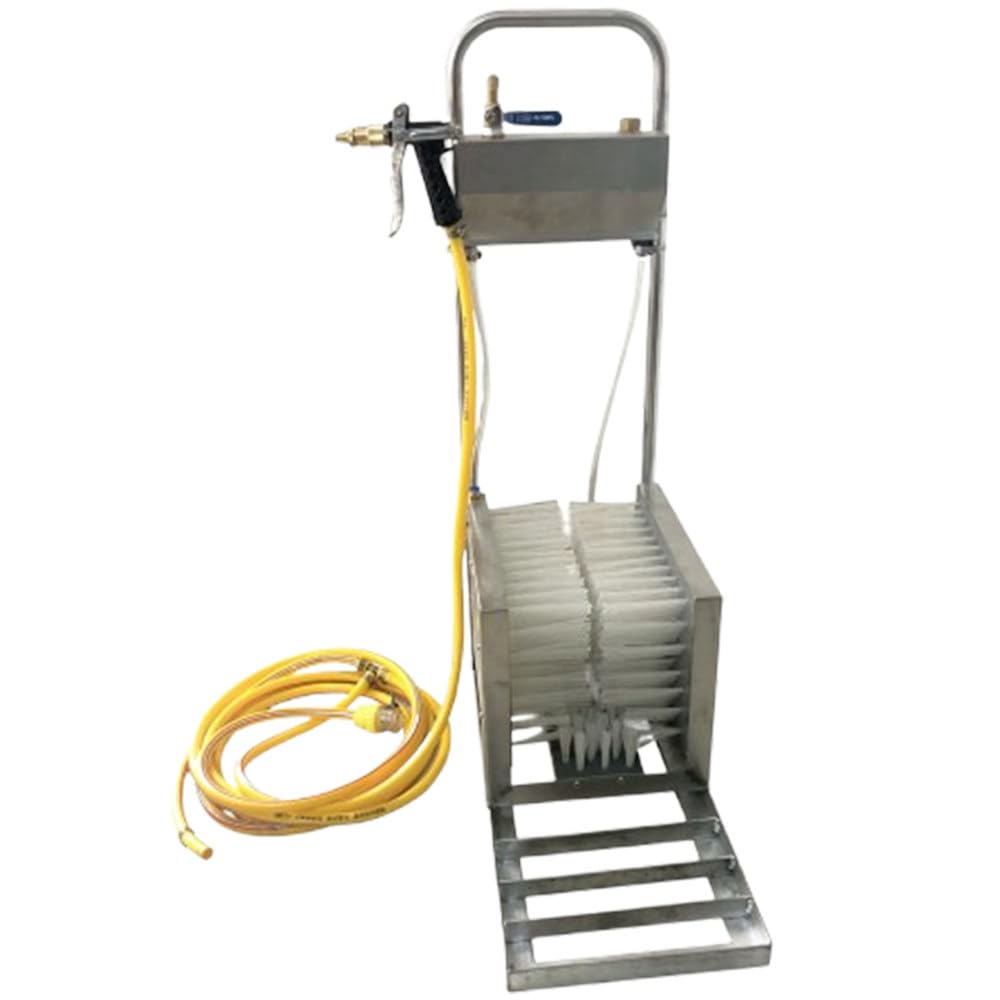 Spazzola per Stivali in Acciaio con Spray Acqua | Pulizia a 360°,Scarpe Agricole,Resistente All'usura,Stivali Da Lavoro,Cantiere,Ranch,Giardino,Esterno