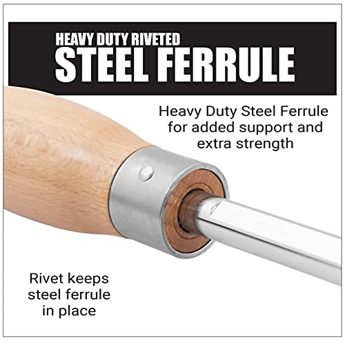 Savannah 3 Piece Carbide Mini Turning Tool Set With Flush Fit Comfort Grip Hardwood Handles | Heavy Duty Steel Riveted Ferrules And 2 Ea Round 2 Ea Square And 2 Ea Diamond Shaped Carbide Cutters #TOP2